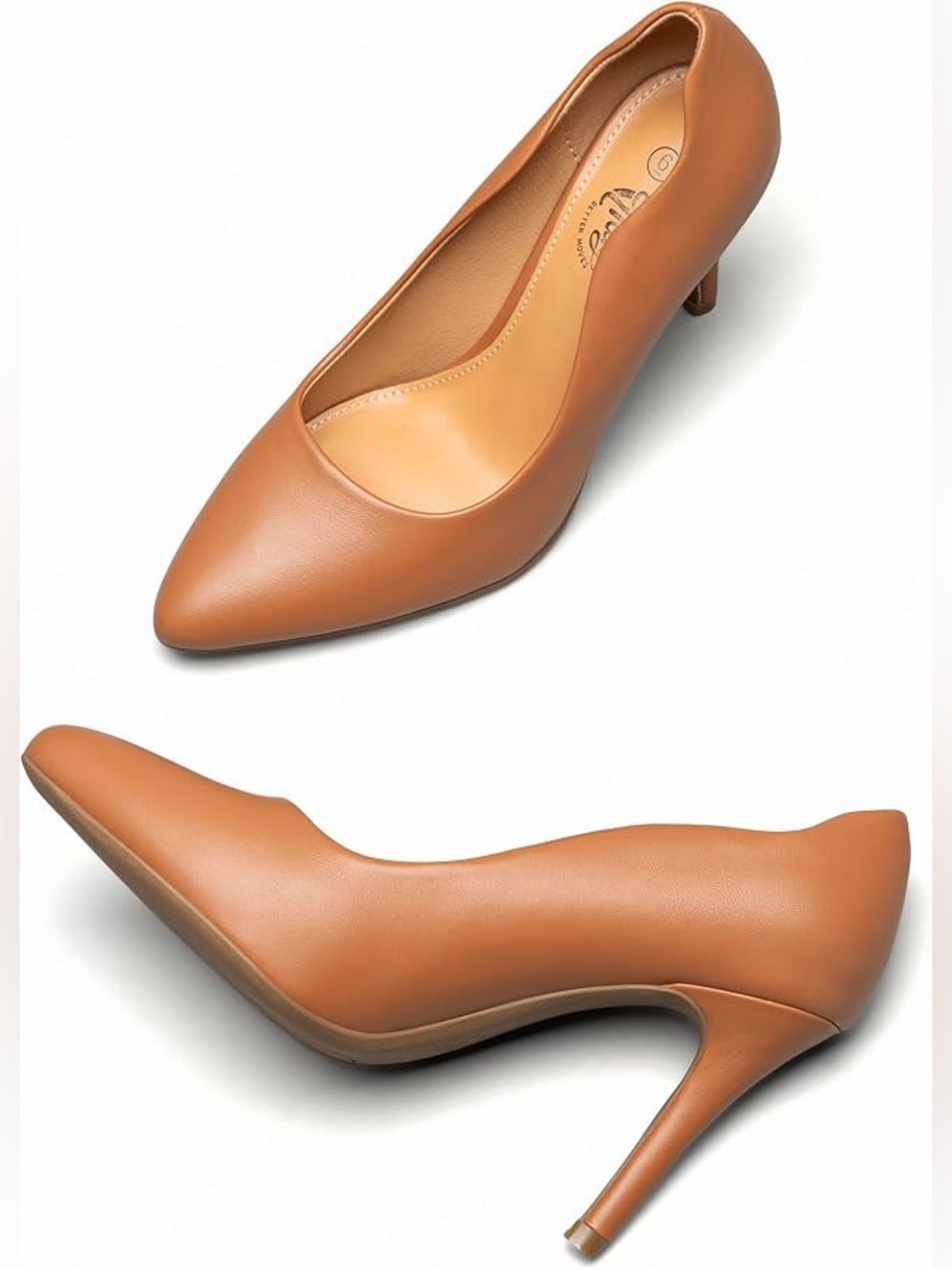 Classic Pointed-Toe Tan Pumps - Women's Dress Heels